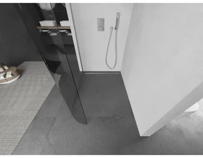 Mexen Kioto, sprchová zástena Walk-In 100 x 200 cm, 8mm číre sklo, brúsená oceľ profil, 800-100-101-97-06
