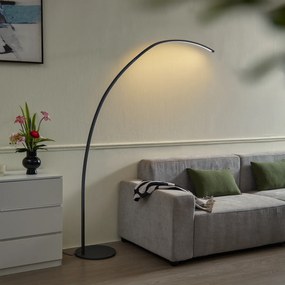 Moderná oblúková lampa čierna vrátane LED s dotykovým stmievačom - Arlow