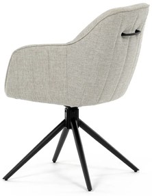 Autronic - Židle jídelní a konferenční, krémová látka, černé kovové nohy, otočný mechanismus - HC-536 CRM2 AKCE