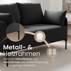 Sedačka Ziden 2-miestna látka - čierna