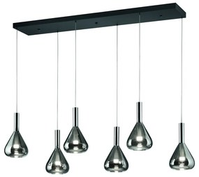 Čierne LED závesné svietidlo so skleneným tienidlom Cipera – CINQUE