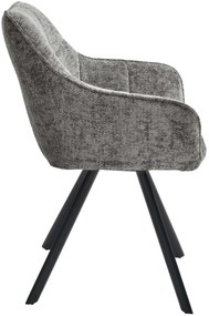 Jedálenská stolička Scott - látka - Tmavo sivá
