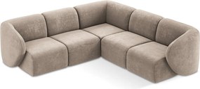 Svetlohnedá ženilková rohová pohovka Lani – Makamii