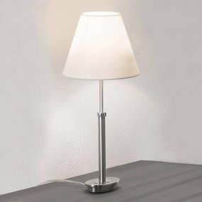 Niklová stolná lampa Lilly s látkovým tienidlom 22