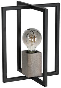 Stolná lampa Ralph, 1x drevené/čierne kovové tienidlo, b