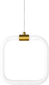 Toolight Toolight, závesné LED svietidlo 20x20cm, 9W, 3000K, LHJ057-CP1, biela-zlatá matná, OSW-60030