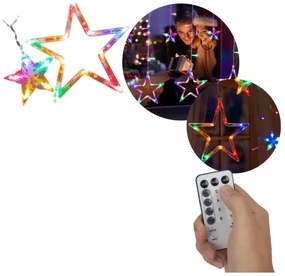 LED záves GL2005 farebné hviezdy, s diaľkovým ovládaním