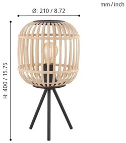 Eglo 43218 - Stolná lampa BORDESLEY 1xE27/28W/230V