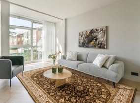 Koberec Agnella Isfahan Segowia svetlá khaki