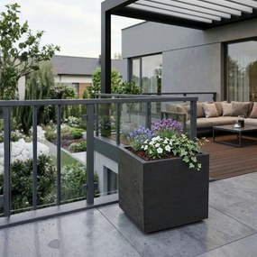 Květináč na kolečkách BETONIQUE 40x40 cm černý