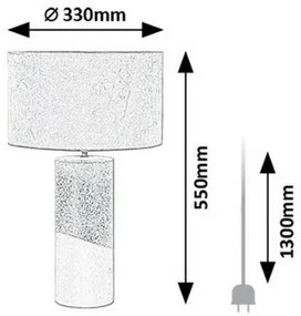 Rabalux 74219 dekoratívna keramická stolná lampa Yelda, hnedá