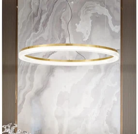 Ideal Lux - LED Luster na lanku CROWN LED/42W/230V 3000K pr. 80 cm CRI 90 mosadz ID314921