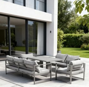 Priestranný záhradný set XL-NM-2011 - sivý + sivé vankúše