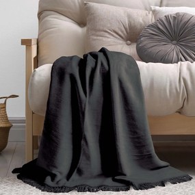 BAVLNENÁ DEKA COTTON CLOUD 150X200 CM ČIERNA