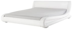 Kožená posteľ biela 160 x 200 cm AVIGNON Beliani