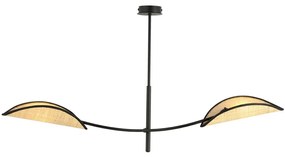 Luster na tyči LOTUS 2xE14/10W/230V čierna/béžová