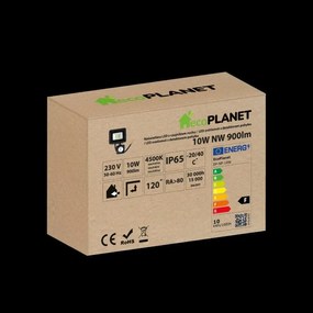 LED reflektor 10W 900lm so senzorom pohybu, súmrakový reflektor IP65