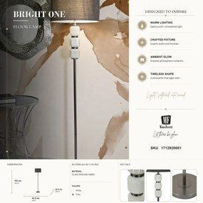 Stojacia lampa Bright 164 cm sivá/biela