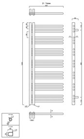 Sapho - Kúpeľňový radiátor DORLION 400W/230V 50x120 cm biela