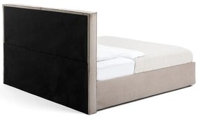 Čalúnená dvojlôžková posteľ taupe s úložným priestorom s roštom 160x200 cm Thessa Bold – Bonami Selection