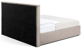Čalúnená dvojlôžková posteľ taupe s úložným priestorom s roštom 180x200 cm Thessa Bold – Bonami Selection