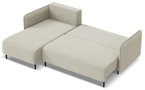 Béžová rozkladacia/s úložným priestorom rohová pohovka (ľavý roh) Luana – Makamii