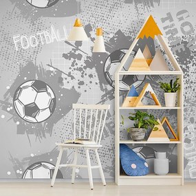 Tapeta futbalová lopta v šedom