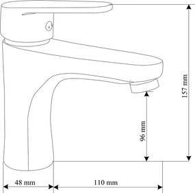 Mexen Kama, umývadlová batéria h-157, čierna matná, 72500-70