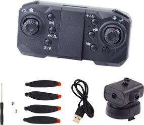 LEAN Toys Dron D6 PRO, duálna HD kamera, LED svetlá, oranžový