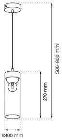 Luster na lanku ELICA 1xE27/60W/230V