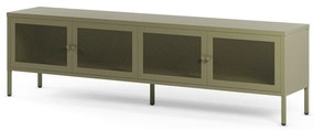 Zelený kovový TV stolík 160x50x35 cm Fayna – Marckeric