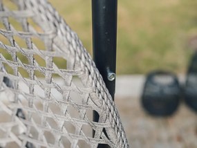 Svetlosivé závesné kreslo TROPIKAL s čiernym stojanom