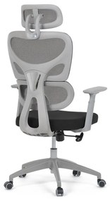 Kancelárska ergonomická stolička GRANT II — sieť, látka, sivá/čierna