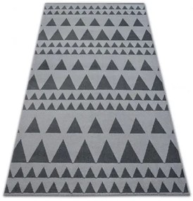 Koberec SENSE Micro 81243 Trojuholníky strieborný/antracit