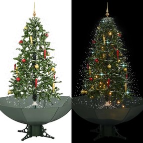 Snežiaci vianočný stromček dáždnikovým podstavcom zelený 170 cm 284335