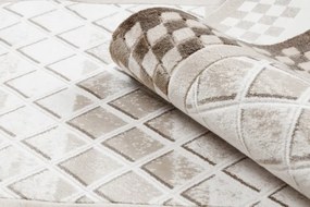 Koberec AKRYL VALS 103 Geometricky ramka 3D , béžový / slonia kosť