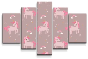 Sablio Obraz - 5-dílný Pony - 125x90 cm