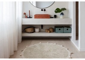 Svetlozelený prateľný ručne tkaný bavlnený detský koberec ø120 cm Bubbly Olive – Lorena Canals