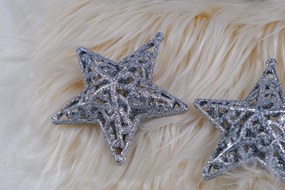 Bestent Ozdoby na vianočný stromček - hviezda 3ks 10,5cm SILVER