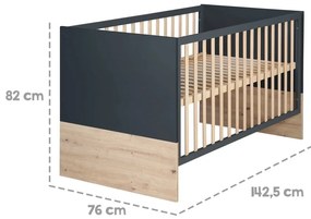 Postieľka v tmavosivo–prírodnej farbe 70x140 cm Lenn – Roba