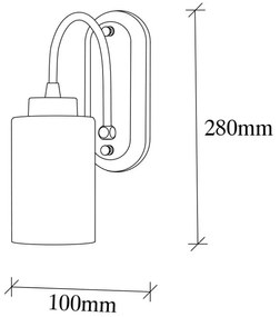 Nástěnná lampa Hemikilo mléčné sklo/zlatá