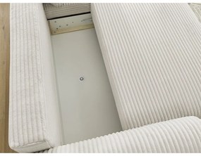 Krémová menčestrová rozkladacia rohová pohovka (pravý roh) Lucien – Bobochic Paris