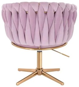 LuxuryForm DESIGN Kreslo NORDEN VELUR na zlatom kríži - levanduľa