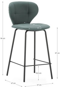 Zelené barové stoličky v súprave 2 ks (výška sedadla 67 cm) Maura – Marckeric
