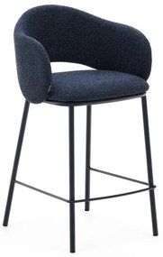 Tmavomodrá barová stolička (výška sedadla 65 cm) Maina – Kave Home
