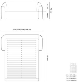 Tmavomodrá čalúnená dvojlôžková posteľ s úložným priestorom s roštom 140x200 cm Campi – Cosmopolitan Design