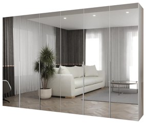 Šatníková skriňa 300 cm Alice 3 (biela + kašmír). Akcia -20%. Vlastná spoľahlivá doprava až k Vám domov. 1126248