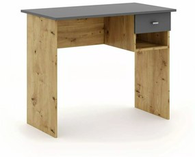 Písací stôl v dekore dub artisan s antracitovou doskou B-011
