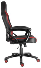 Herná stolička A-RACER Q11 –⁠ PU koža, čierna/červená