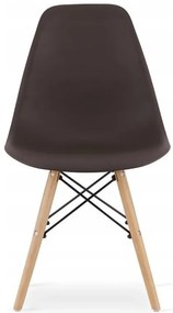 Jedálenská zostava TODI 80cm okrúhly stolový set biely + 4 stoličky OSAKA hnedé